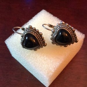 Vintage black rock earrings